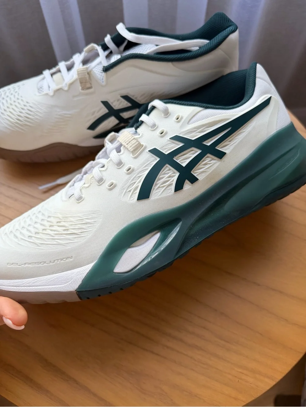 ASICS GEL-Resolution X Tennis Shoes White Green Men’s Size 11 EU 45